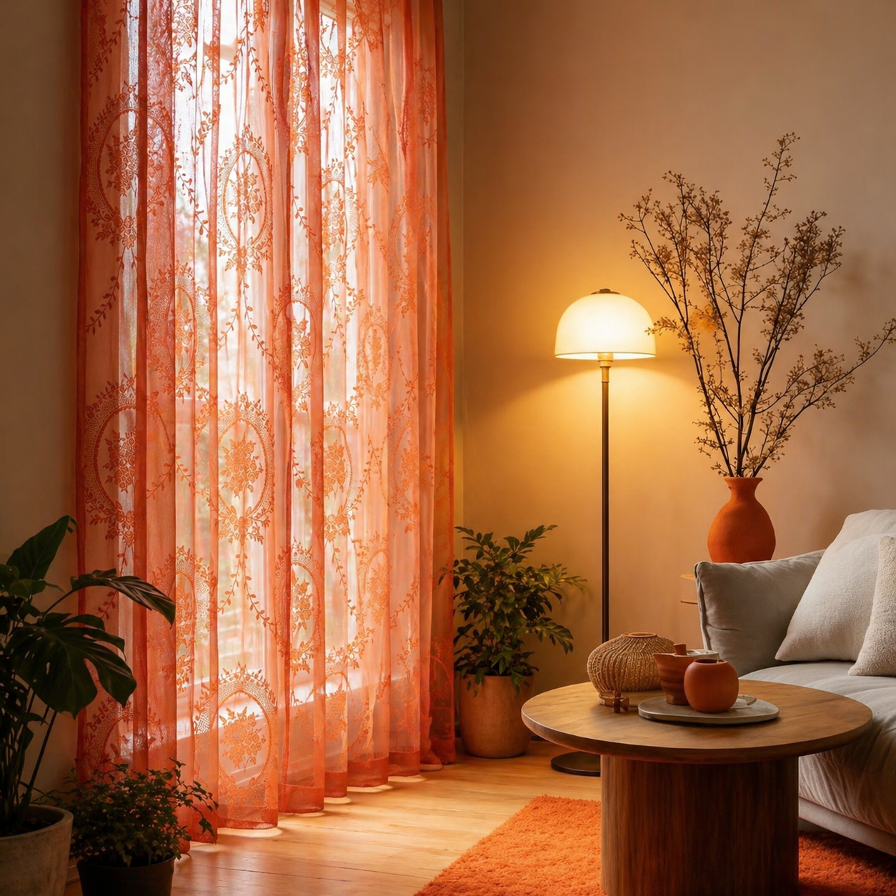 Orange Curtains
