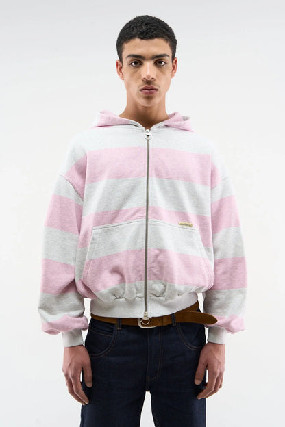 Pink Striped Zip Up