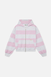 Pink Striped Zip Up