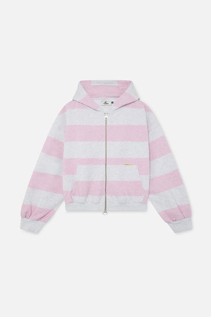 Pink Striped Zip Up