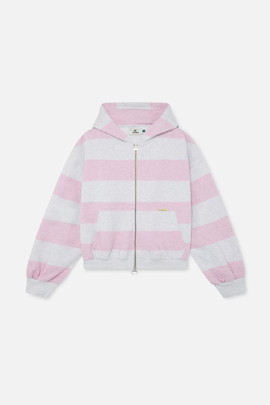 Pink Striped Zip Up