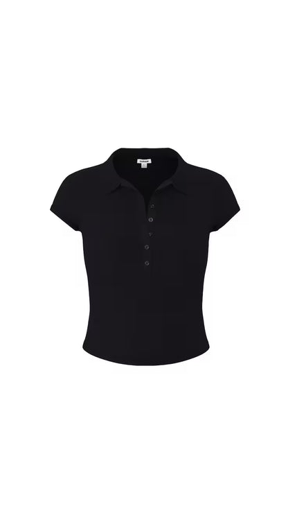 Sleek Short Sleeve Polo Top