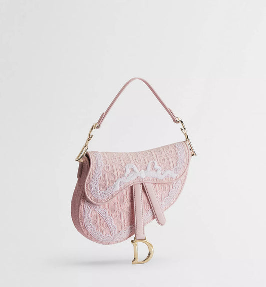 Pink Denim Saddle Bag