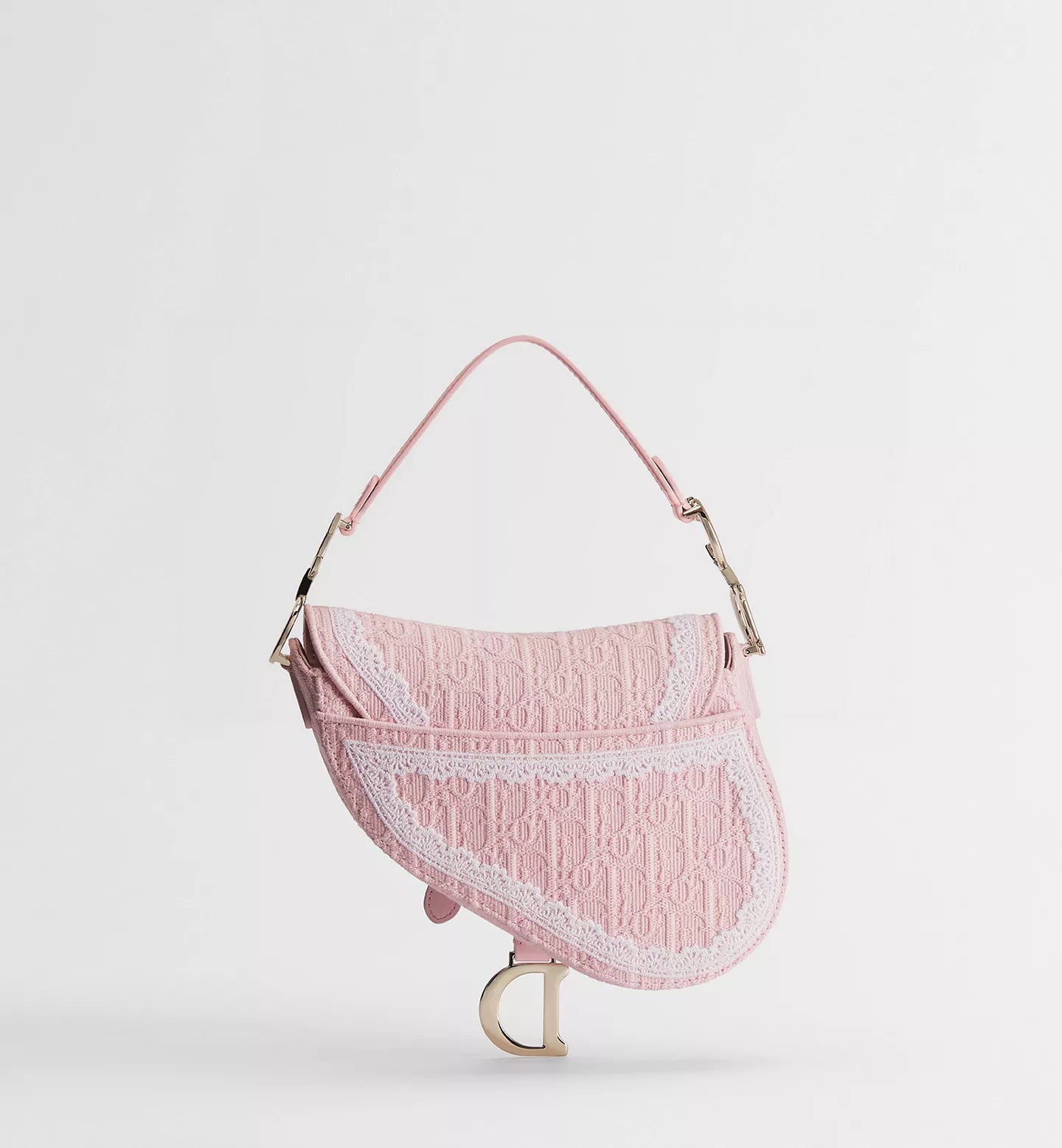 Pink Denim Saddle Bag