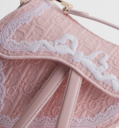 Pink Denim Saddle Bag