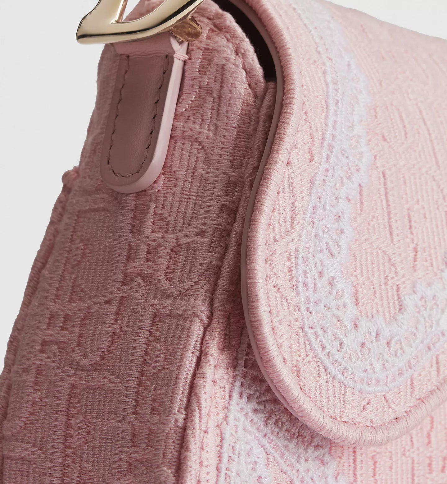 Pink Denim Saddle Bag
